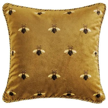 Luxury Gold Pillow Case with Bee Print for Elegant Interiors Kalsten