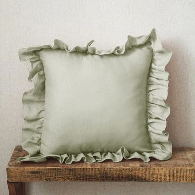 Elegant Linen Cushion Cover - with Ruffles for Ultimate Comfort Kalsten