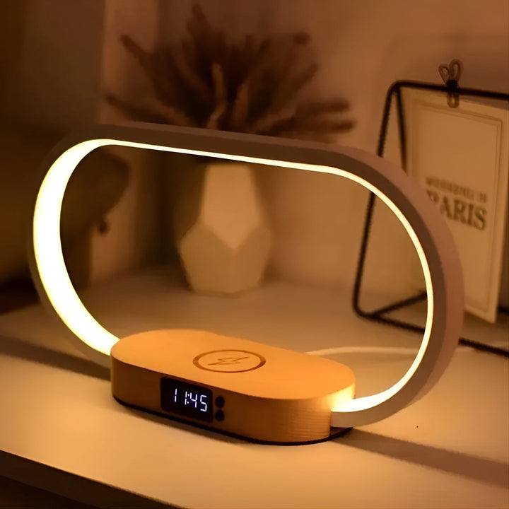 Stylish Multifunctional Lamp with Charging Station and Clock Kalsten