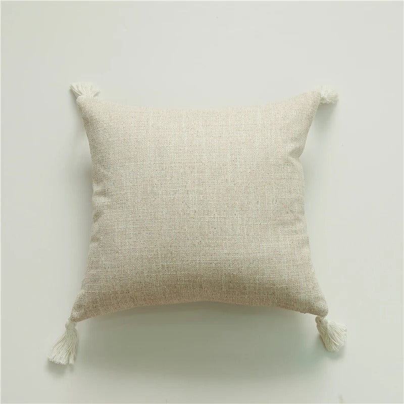 ImperialRest Cushion Cover - Elegant Linen Cushion Cover with Playful Tassels for Any Space Kalsten