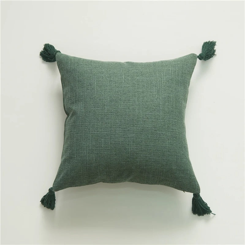 ImperialRest Cushion Cover - Elegant Linen Cushion Cover with Playful Tassels for Any Space Kalsten