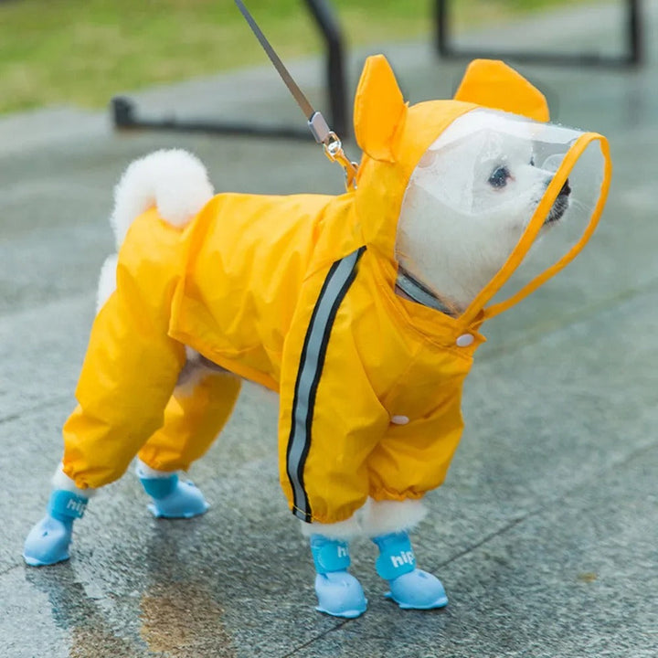 Kalsten | Adorable Bear-Themed Full Body Dog Raincoat with Reflective Safety Features