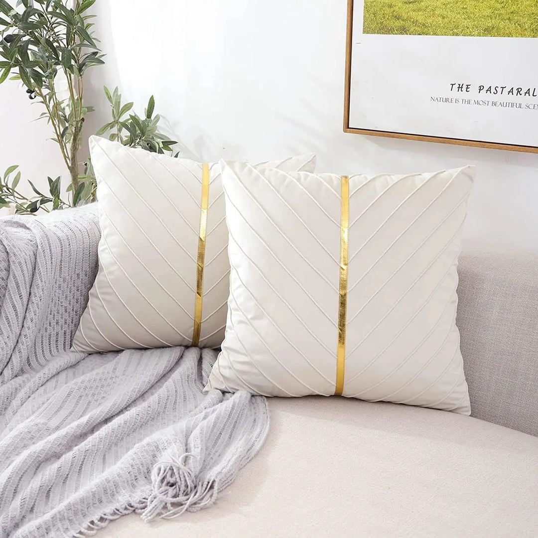 Noir Élégance Cushion Cover - Luxury Velvet Cushion Cover with Gold Sequins - Refine Your Interior Kalsten