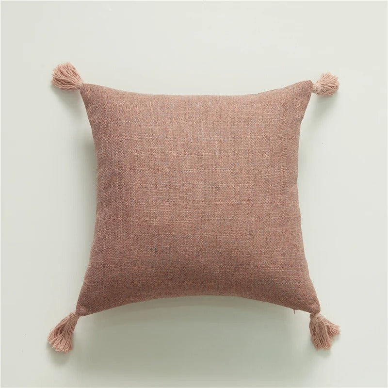 ImperialRest Cushion Cover - Elegant Linen Cushion Cover with Playful Tassels for Any Space Kalsten