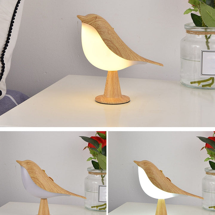 Modern Wood LED Table Lamp Bird Design | Kalsten
