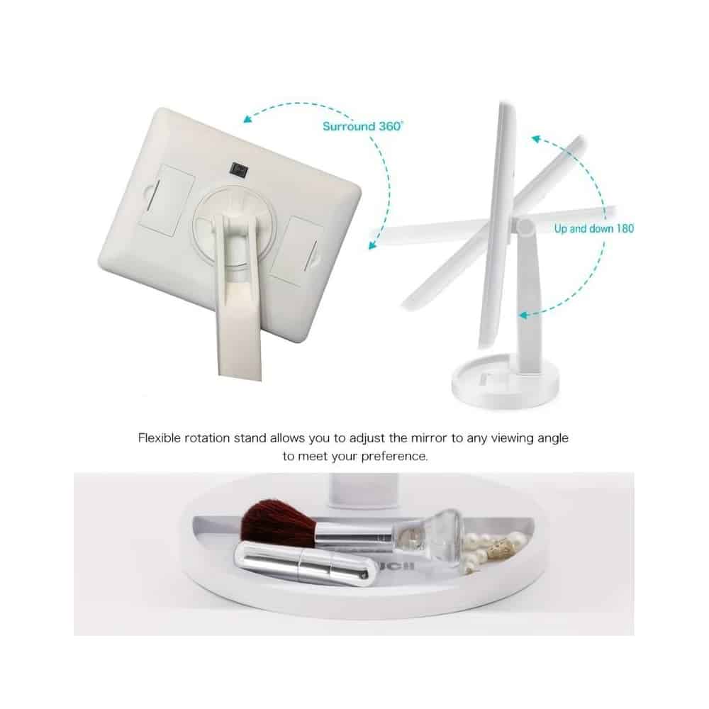 Makeup mirror with LED light and touch screen | Kalsten