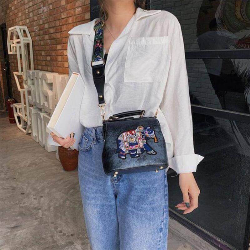 Embroidered Mandala Shoulder Bag – Lightweight Multi-Use Bohemian Design | Kalsten