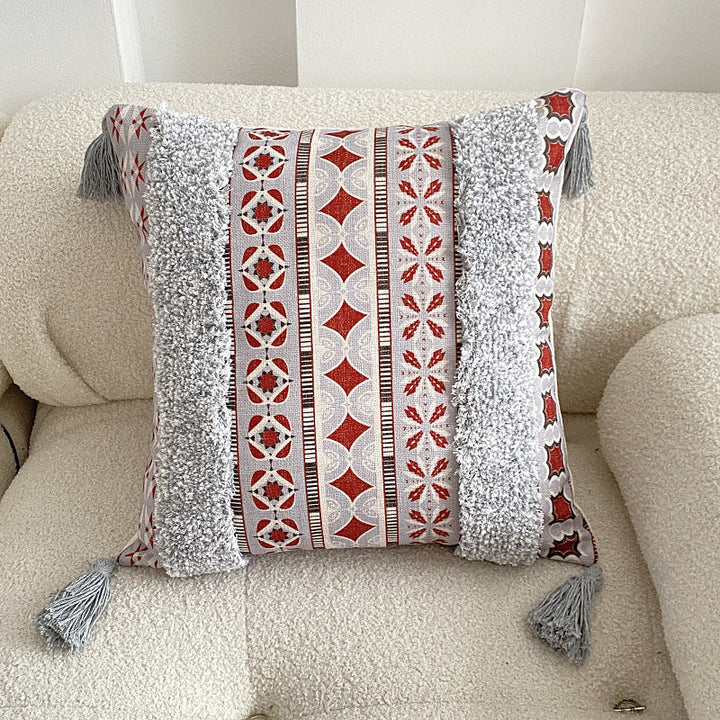 Boho lined fringe throw pillow cover | Kalsten