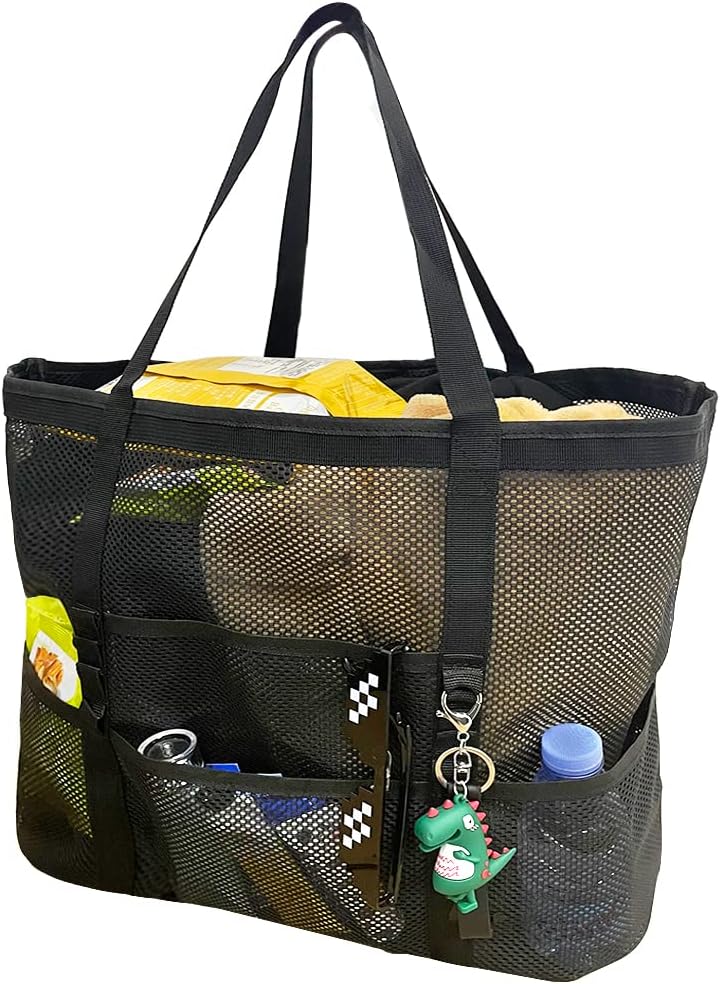Foldable Mesh Beach Tote with 9 Pockets for Family Days | Kalsten