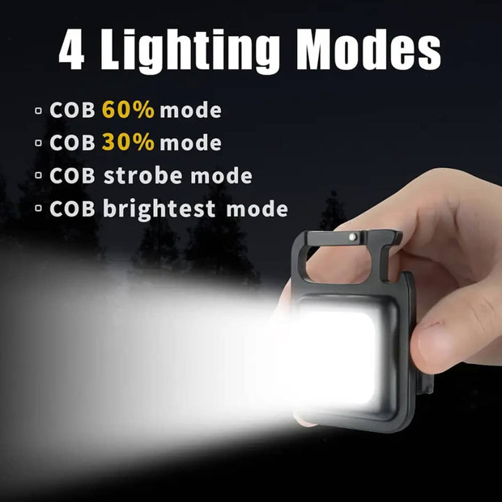 Keychain COB-LED flashlight - rechargeable - 3 light modes | Kalsten