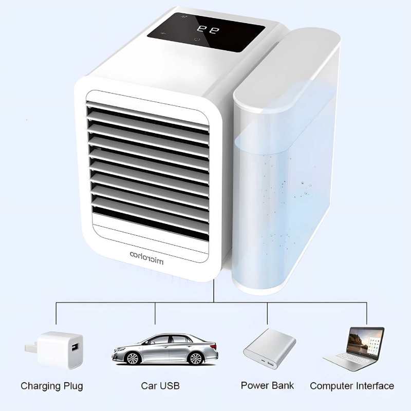 MicroCool Mini Air Conditioner Portable Evaporative Swamp Cooler with 1000ml Water Tank | Kalsten