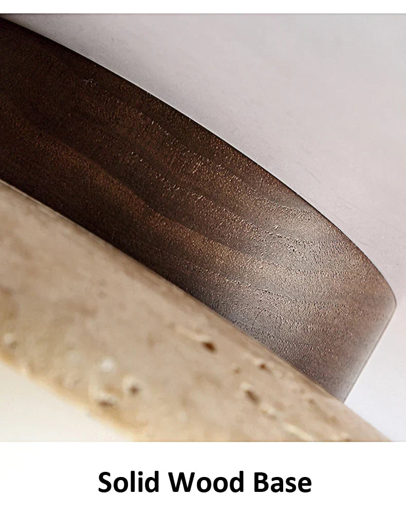 Minimalist Marble & Wood LED Ceiling Lamp Kalsten