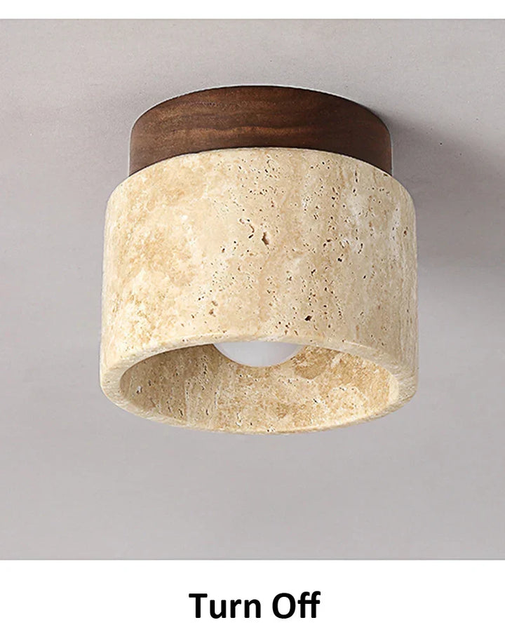 Minimalist Marble & Wood LED Ceiling Lamp Kalsten