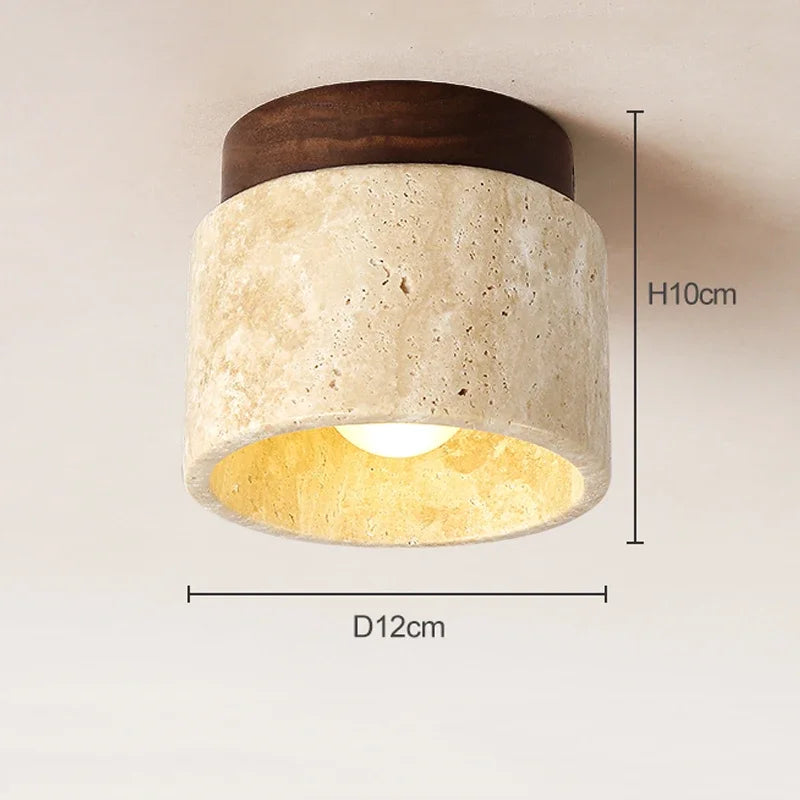 Minimalist Marble & Wood LED Ceiling Lamp Kalsten