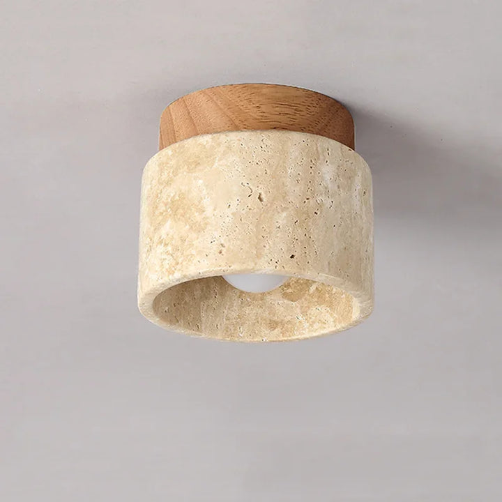 Minimalist Marble & Wood LED Ceiling Lamp Kalsten