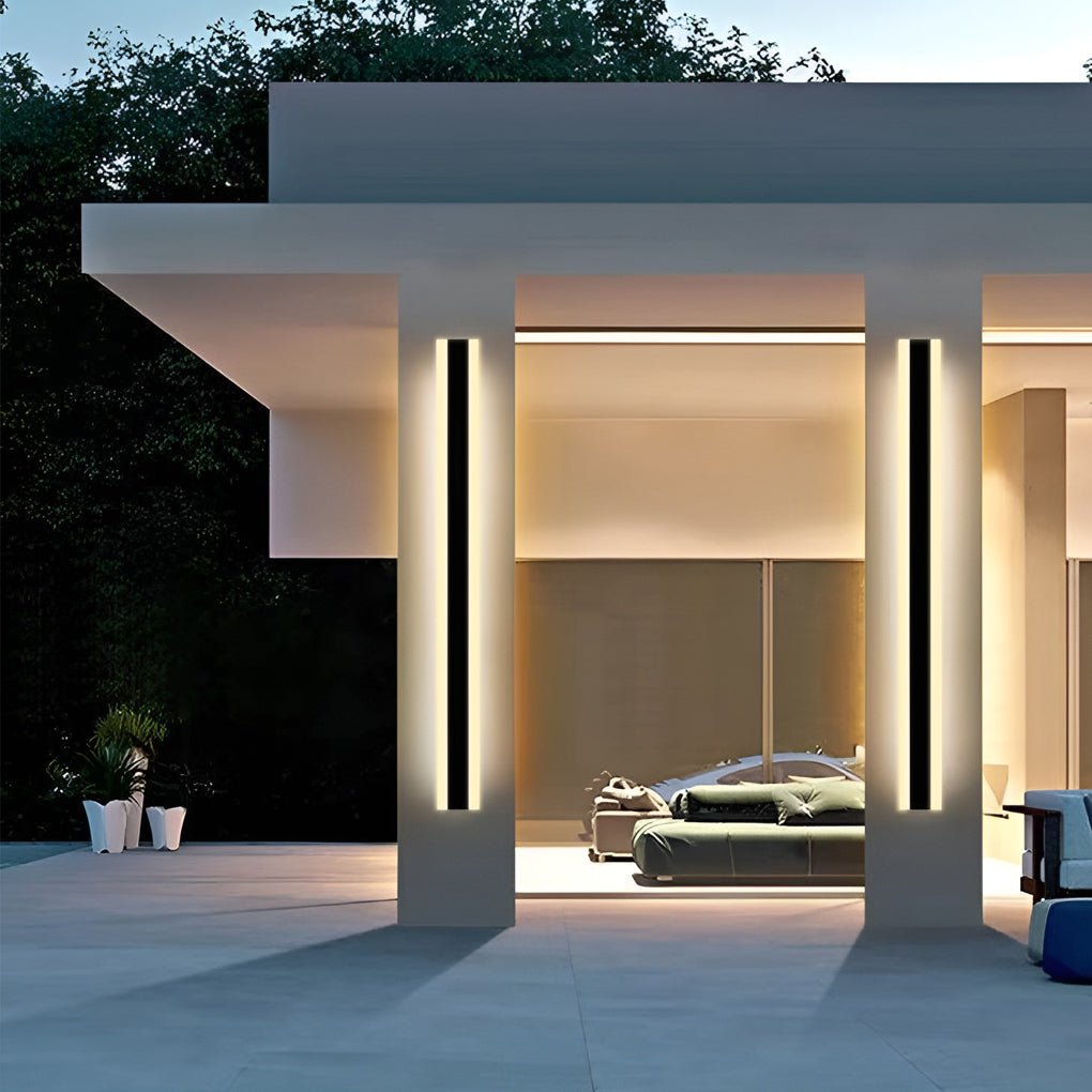 Linear LED Long Outdoor Wall Light Minimalist Exterior Wall Mount Lights Waterproof for Porch | Kalsten