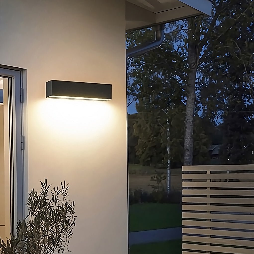 Matte Black Wall Mounted Rectangle Porch LED Lights Outdoor Wall Light | Kalsten