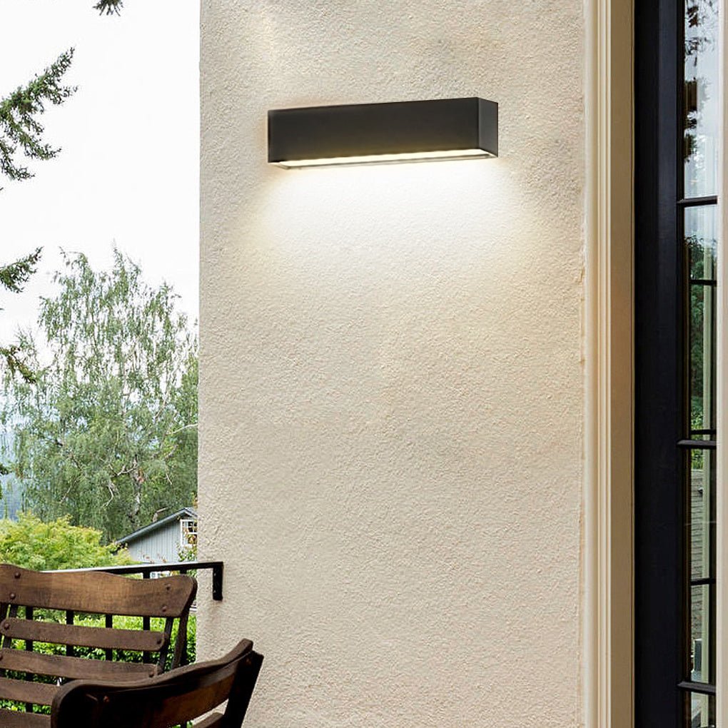 Matte Black Wall Mounted Rectangle Porch LED Lights Outdoor Wall Light | Kalsten