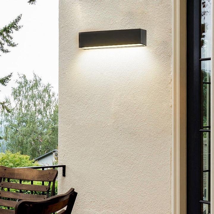 Matte Black Wall Mounted Rectangle Porch LED Lights Outdoor Wall Light | Kalsten
