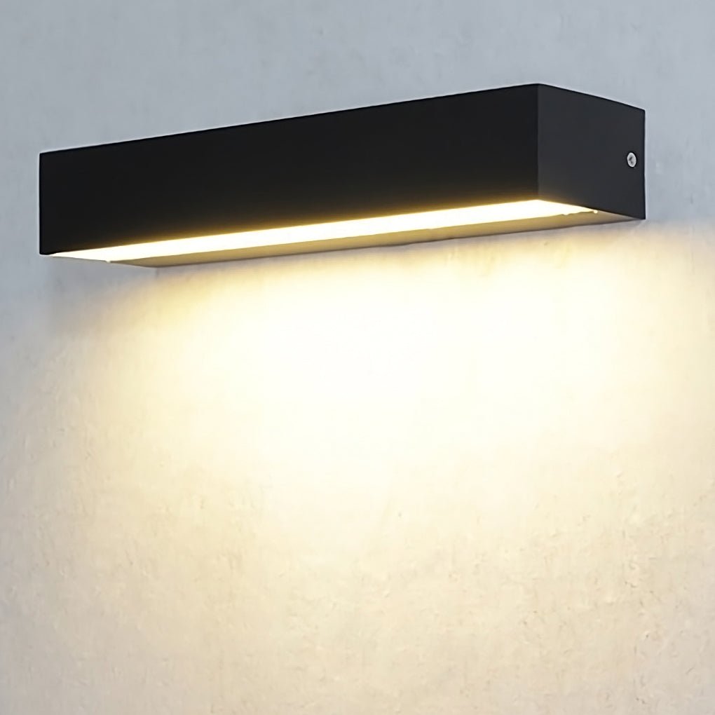 Matte Black Wall Mounted Rectangle Porch LED Lights Outdoor Wall Light | Kalsten