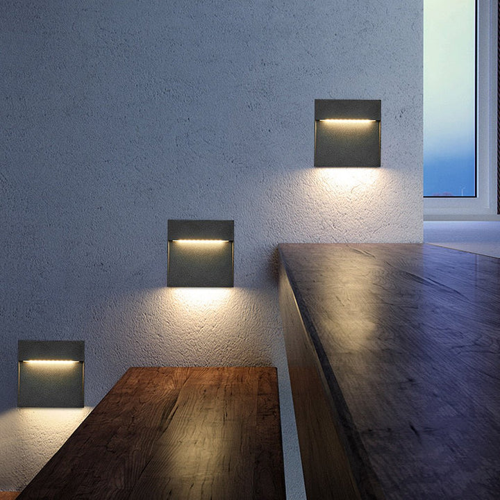 Minimalist Square Waterproof Stair Lights Step Lights Outdoor Wall Lights Stairway Sconces | Kalsten