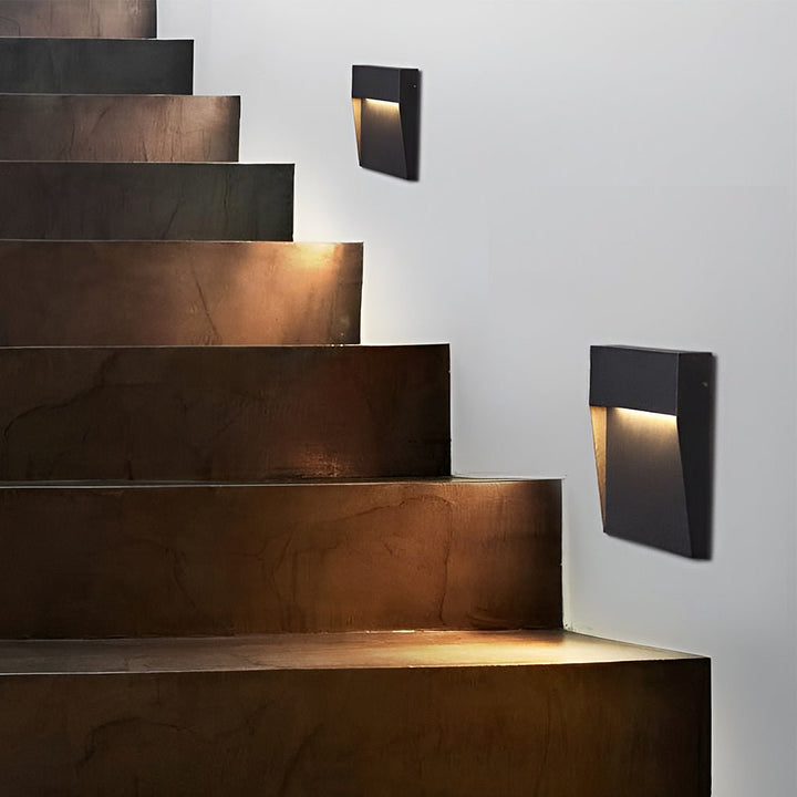 Minimalist Square Waterproof Stair Lights Step Lights Outdoor Wall Lights Stairway Sconces | Kalsten