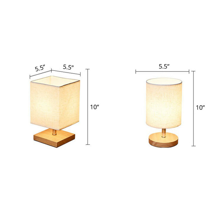 Fabric Shade Wooden Base Table Lamp Kalsten