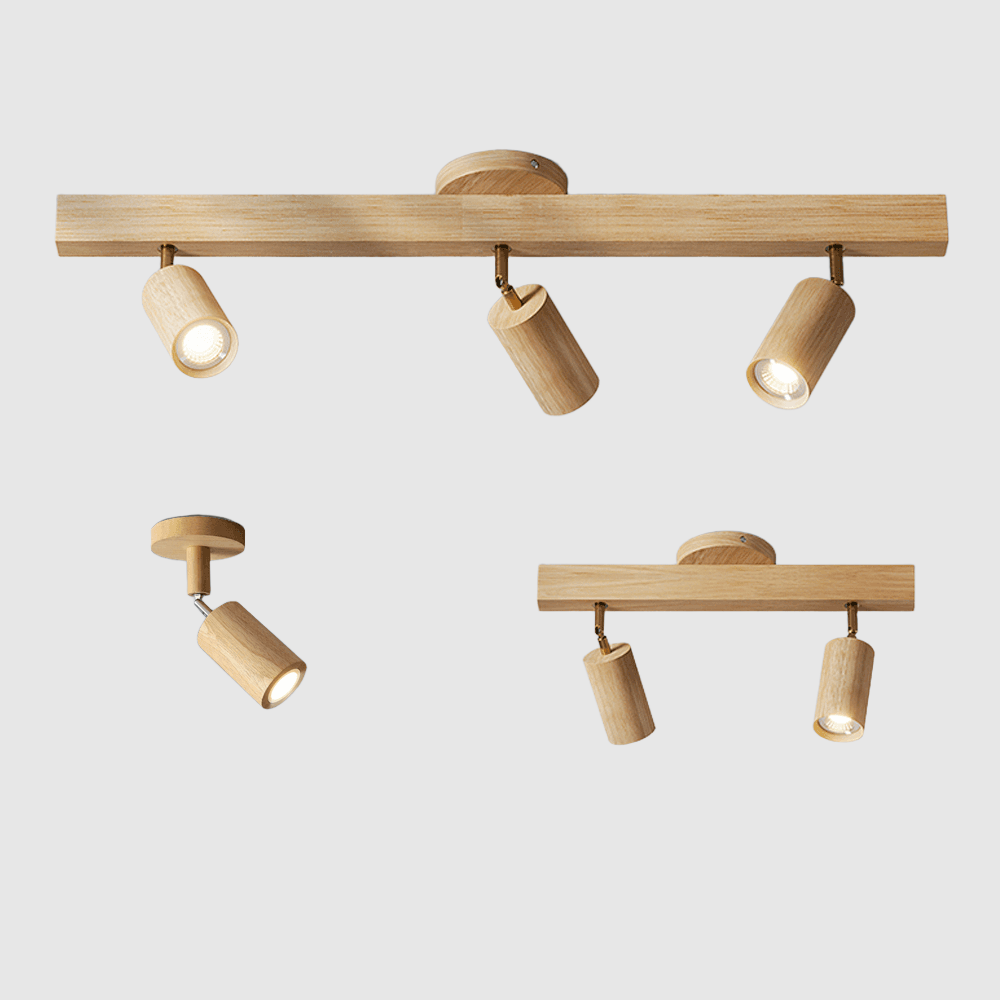 Wooden Ceiling Lamp Adjustable with Warm Light and Minimalist Design | Kalsten