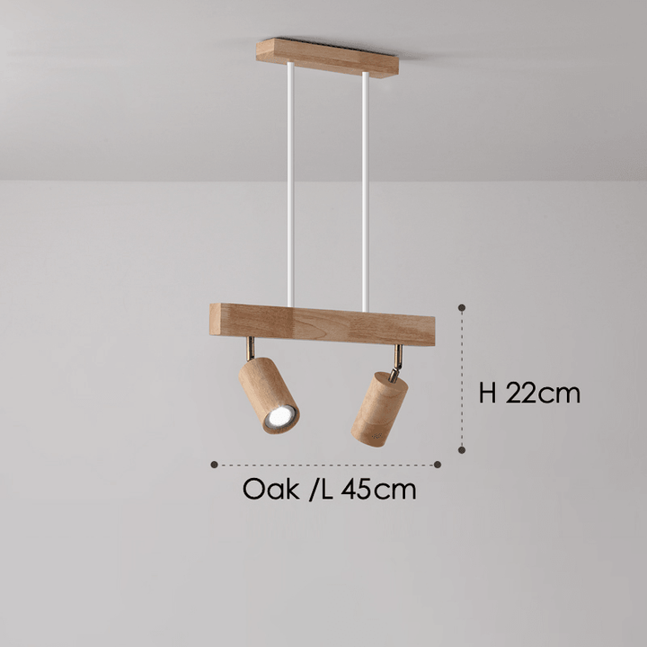 Wooden Ceiling Lamp Adjustable with Warm Light and Minimalist Design | Kalsten
