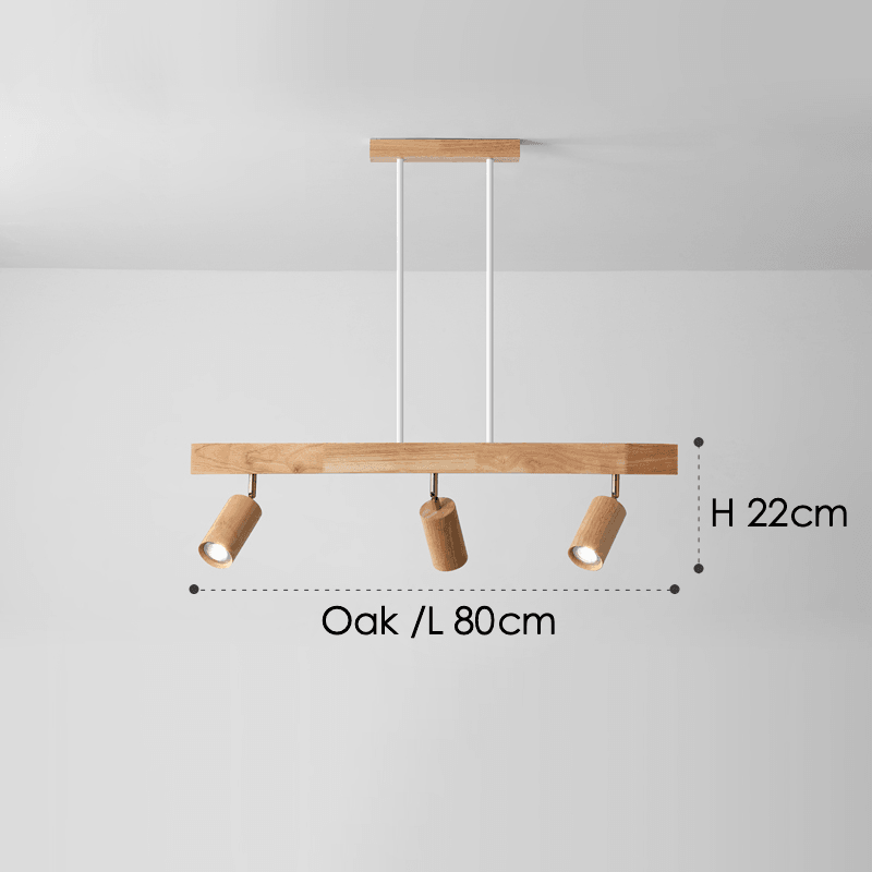 Wooden Ceiling Lamp Adjustable with Warm Light and Minimalist Design | Kalsten