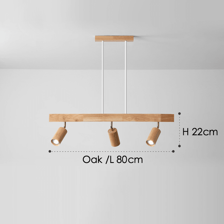 Wooden Ceiling Lamp Adjustable with Warm Light and Minimalist Design | Kalsten