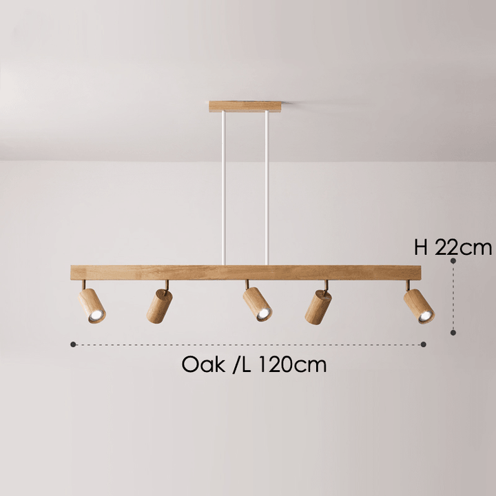 Wooden Ceiling Lamp Adjustable with Warm Light and Minimalist Design | Kalsten
