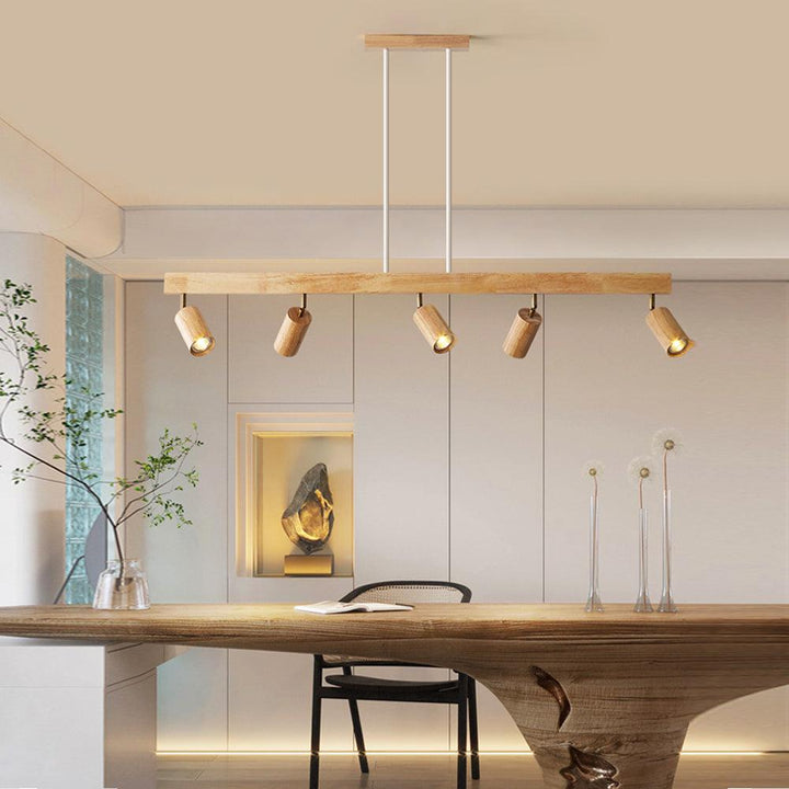 Wooden Ceiling Lamp Adjustable with Warm Light and Minimalist Design | Kalsten