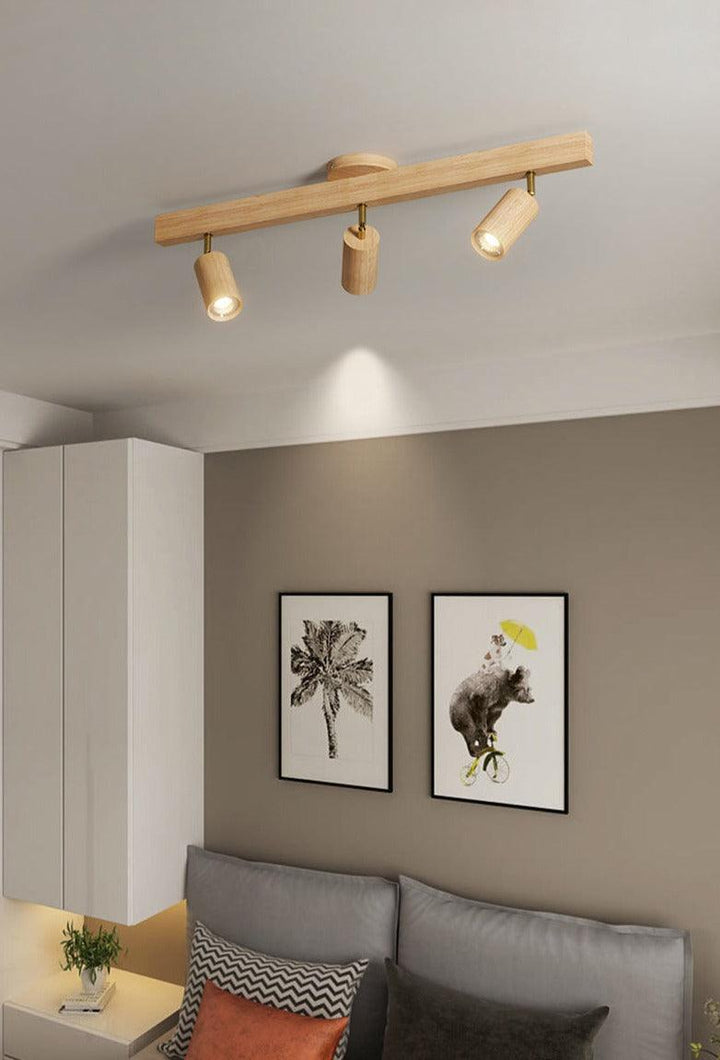Wooden Ceiling Lamp Adjustable with Warm Light and Minimalist Design | Kalsten