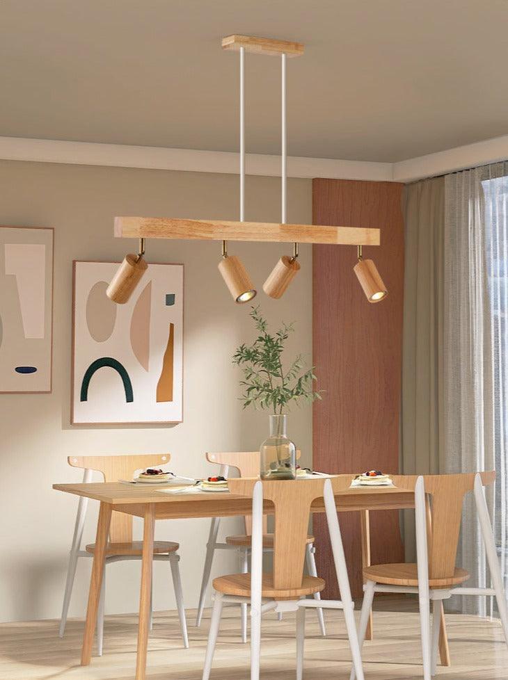 Wooden Ceiling Lamp Adjustable with Warm Light and Minimalist Design | Kalsten