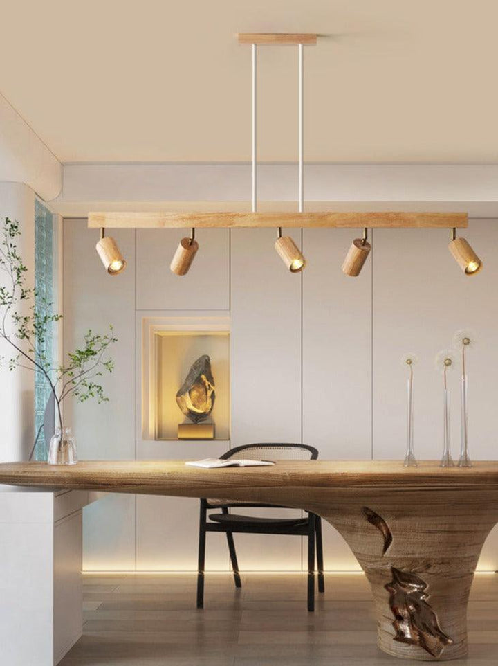 Wooden Ceiling Lamp Adjustable with Warm Light and Minimalist Design | Kalsten