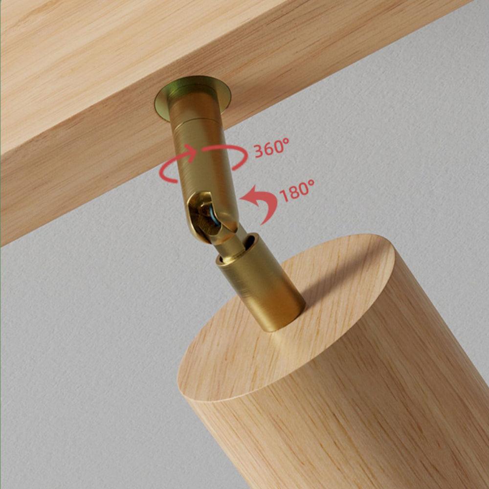 Wooden Ceiling Lamp Adjustable with Warm Light and Minimalist Design | Kalsten