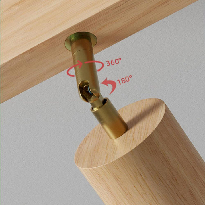 Wooden Ceiling Lamp Adjustable with Warm Light and Minimalist Design | Kalsten