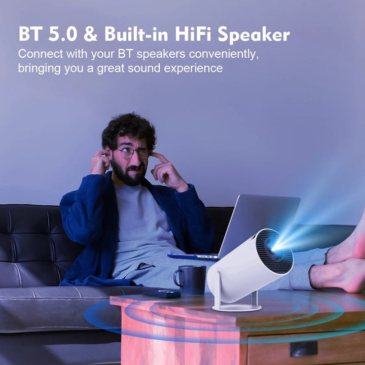 Smart 4K Mini Projector with Dual WiFi & Bluetooth