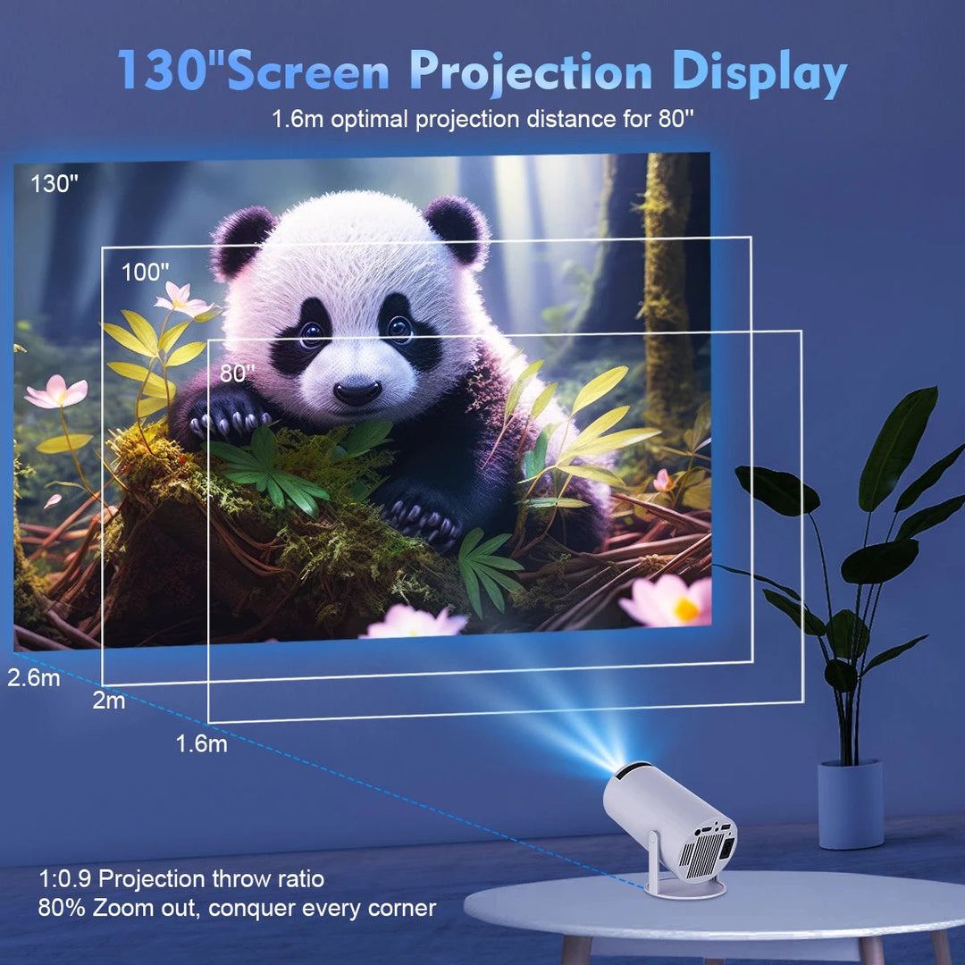 Smart 4K Mini Projector with Dual WiFi & Bluetooth