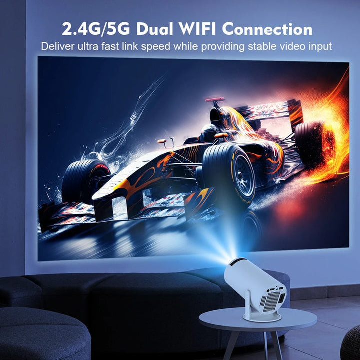 Smart 4K Mini Projector with Dual WiFi & Bluetooth