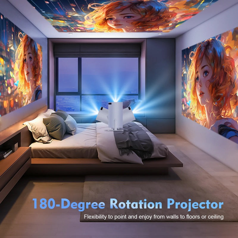 Smart 4K Mini Projector with Dual WiFi & Bluetooth