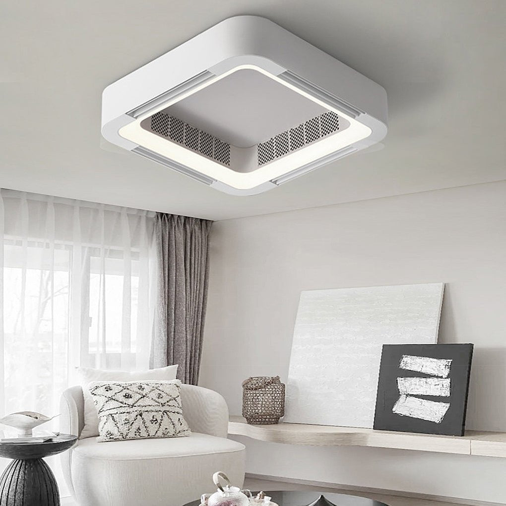 Skanto | Modern bladeless ceiling fan with LED lighting and chandelier