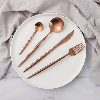 VédaTable 24-piece Cutlery Set – Modern Stainless Steel Elegance | Karnz