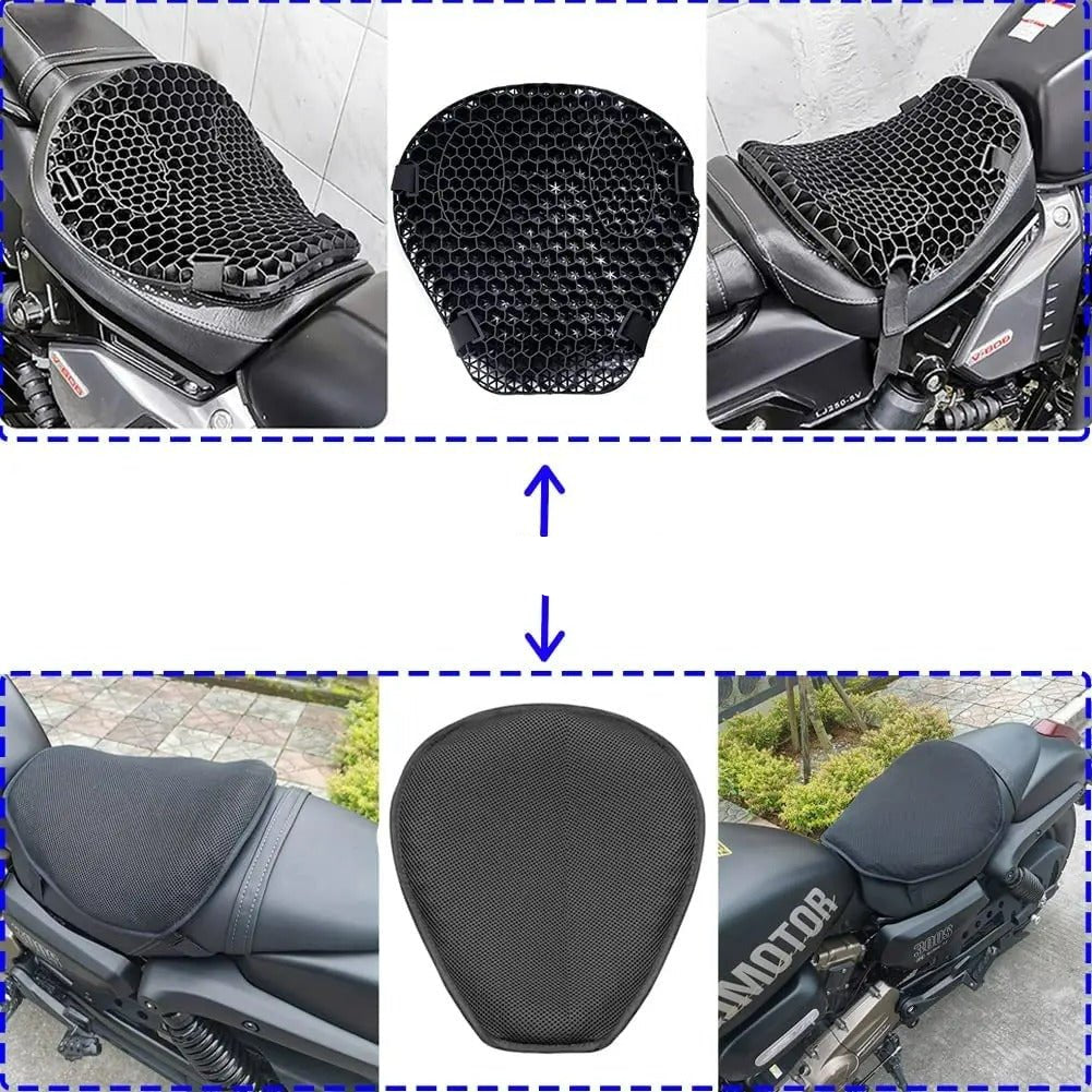 Kalsten | HoneyRide – 3D Honeycomb Shock-Relief Motorcycle Seat Cushion
