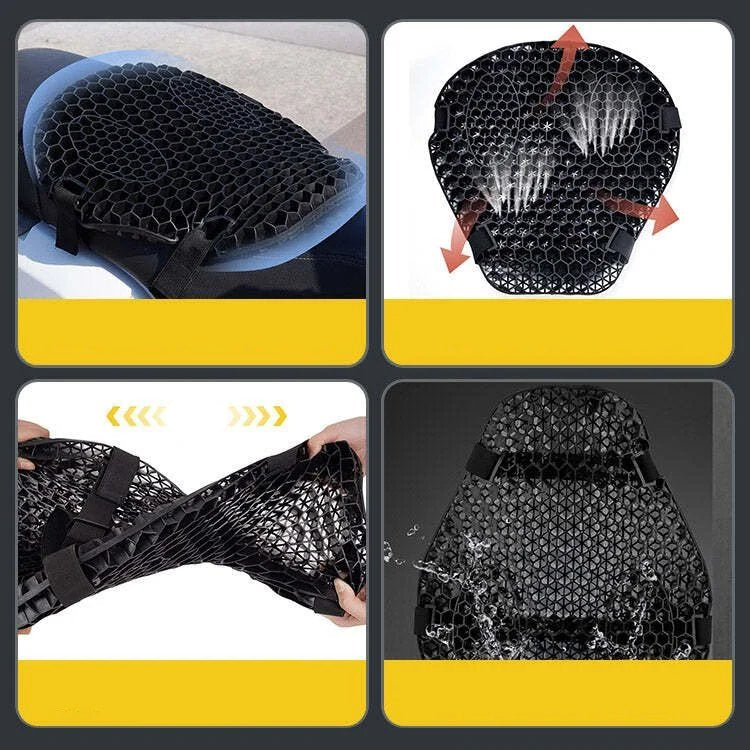 Kalsten | HoneyRide – 3D Honeycomb Shock-Relief Motorcycle Seat Cushion