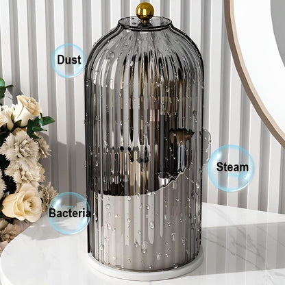 BowLift | Beauty SpinMate – 360° Rotating Makeup Brush Holder & Cosmetic Organiser with Dustproof Lid
