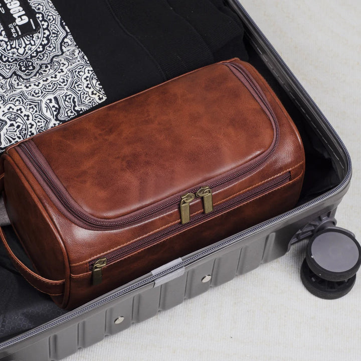 Premium Leather Toiletry Travel Bag