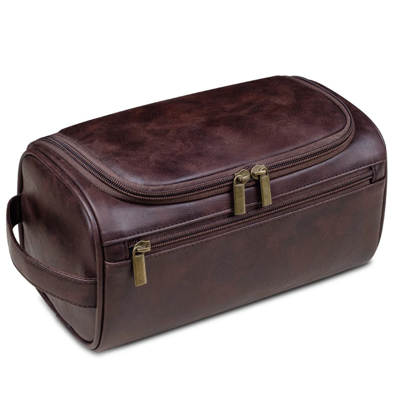 Premium Leather Toiletry Travel Bag