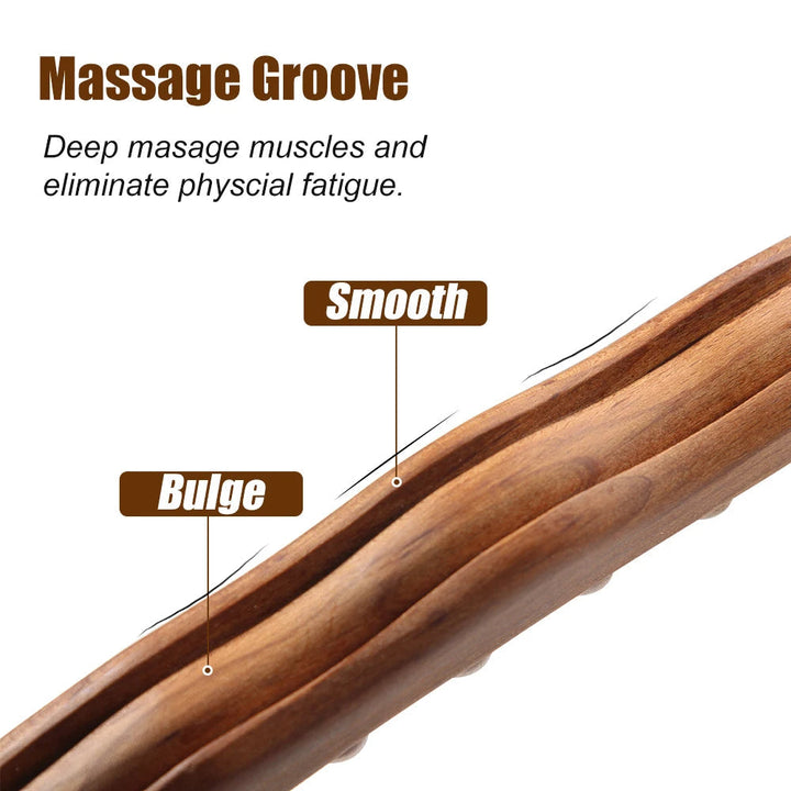 HoutRelax Gua Sha Massage Stick – 60 cm Massage Tool made of Natural Wood for Deep Muscle Relaxation | Kalsten